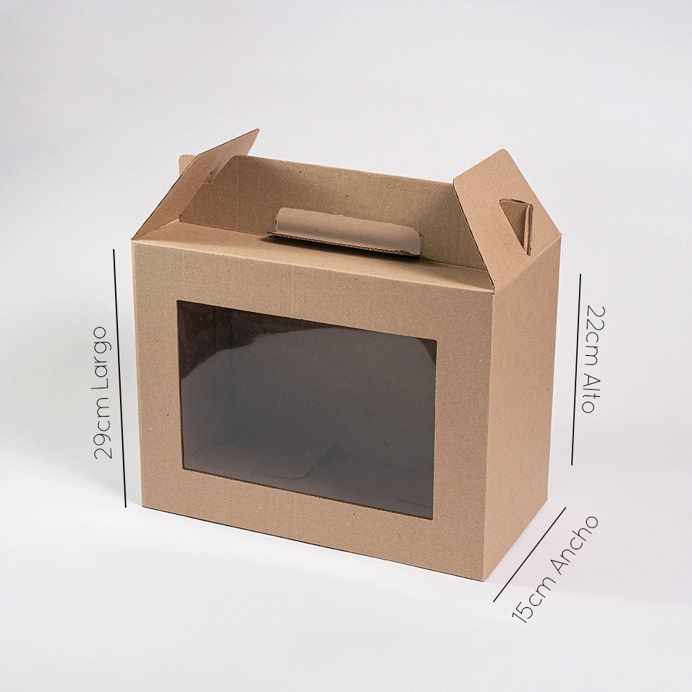 Caja lonchera corrugada con ventana